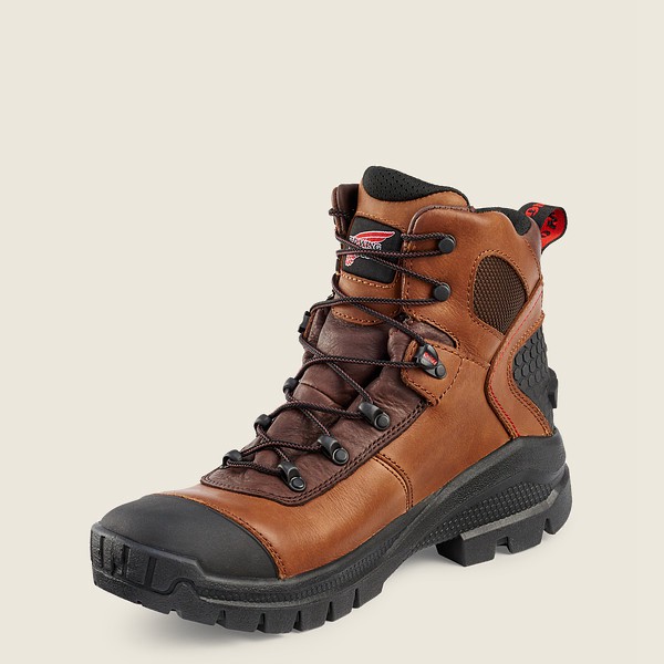 Red Wing Safety Boots Brown/Black - Mens Crv™ - 6-inch Waterproof Toe - 7408-BYNJT